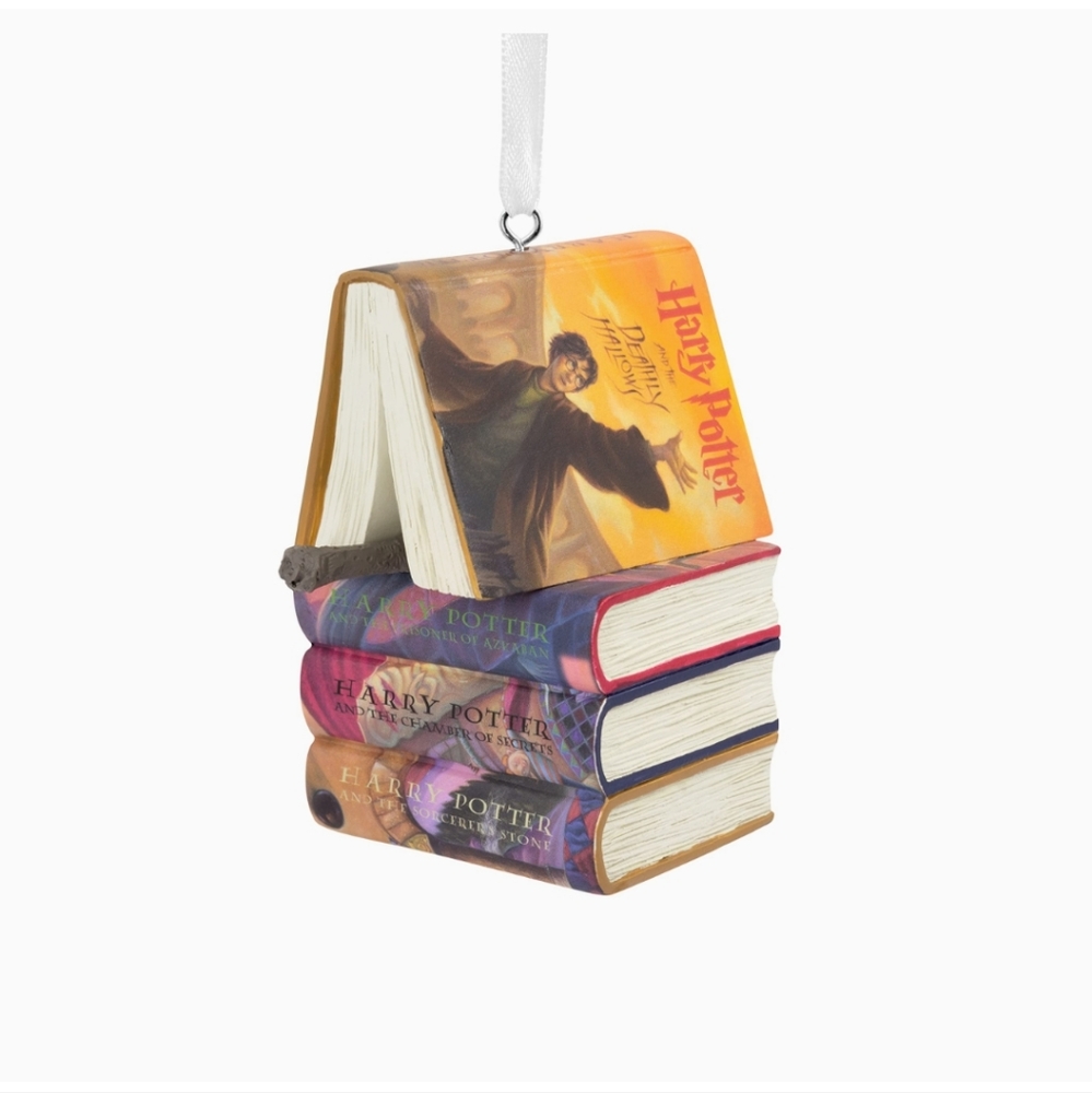 Hallmark Harry Potter Stacked Books with Wand Christmas Ornament